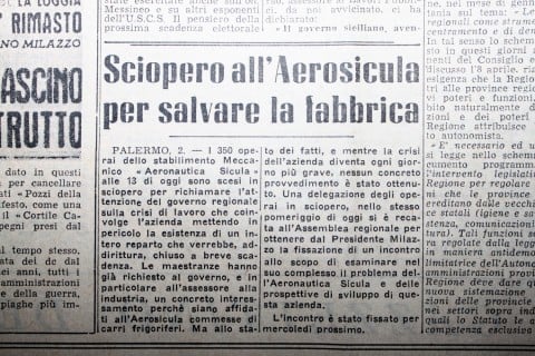 Cronache dell'epoca - sciopero all'Aerosicula