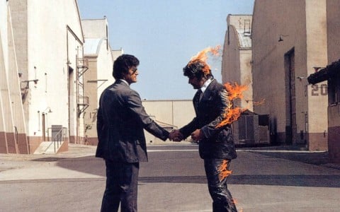 Pink Floyd, Wish You Were Here (1975) - copertina del disco, dettaglio