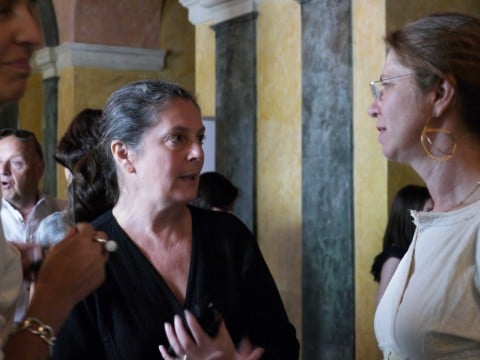 Grazia Toderi con Paola Tognon a Bergamo, in occasione di Art Date 2013