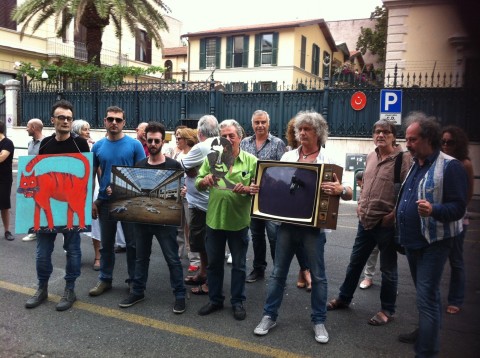 Un momento del flash mob a Roma