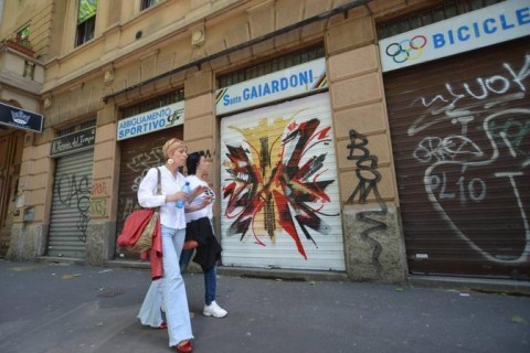 Le saracinesche dipinte a Milano