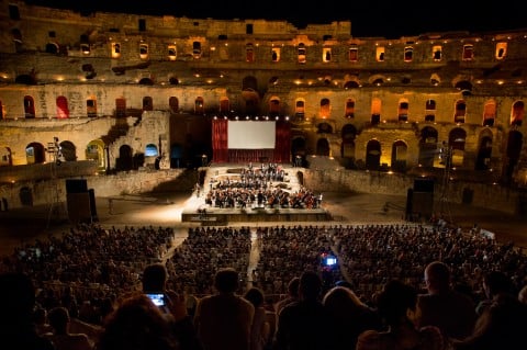 Concerto dell'Orchestra Sinfonica di Roma presso il Colosseo di El Jem diretta dal Maestro Francesco La Vecchia - photo Antonio Tirocchi