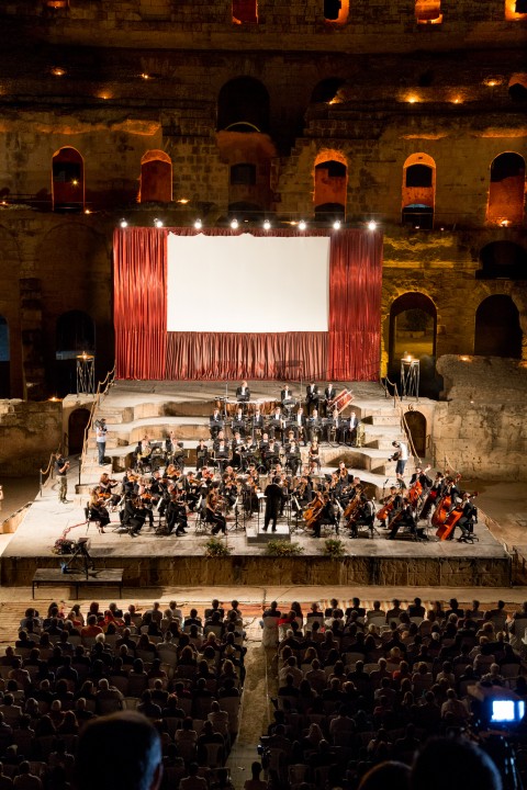 Concerto dell'Orchestra Sinfonica di Roma presso il Colosseo di El Jem diretta dal Maestro Francesco La Vecchia - photo Antonio Tirocchi