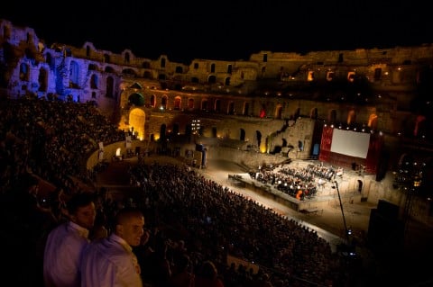 Concerto dell'Orchestra Sinfonica di Roma presso il Colosseo di El Jem diretta dal Maestro Francesco La Vecchia - photo Antonio Tirocchi