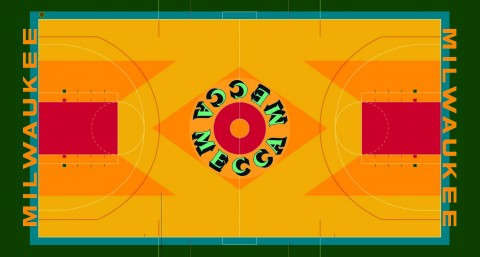 Il campo da basket di Milwaukee, disegnato da Robert Indiana