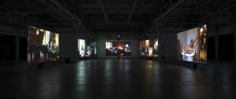 Ragnar Kjartansson - The Visitors - veduta della mostra presso l'Hangar Bicocca, Milano 2013 - photo Agostino Osio - courtesy Fondazione HangarBicocca, Milano
