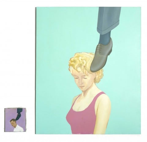 Francis Alÿs, Untitled (Man-Woman with shoe on head, Liar Series, dittico),1995 - collezione Iannaccone