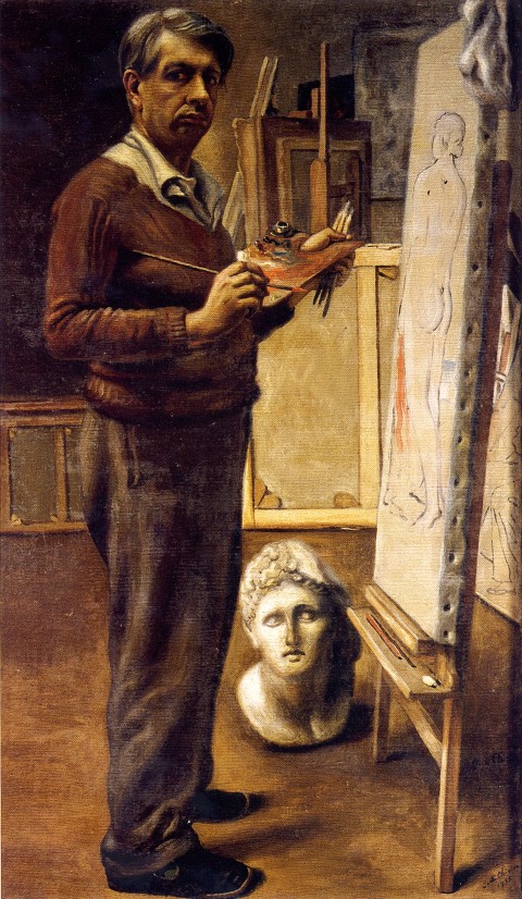 Giorgio de Chirico, Autoritratto nello studio di Parigi, 1934 - Roma, Galleria Nazionale d'Arte Moderna