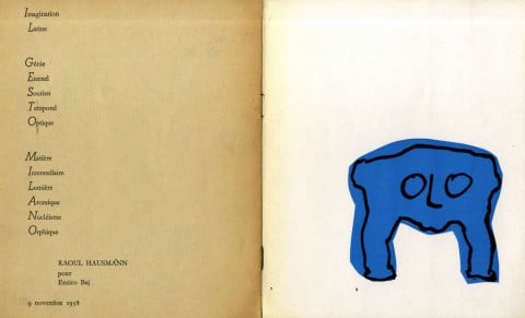 Catalogo della mostra di Enrico Baj alla Galerie Rive Gauche Paris, aprile-maggio 1959 