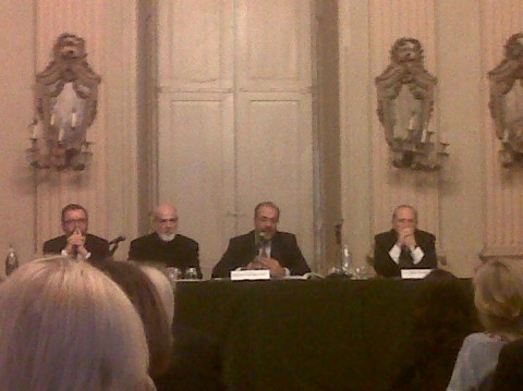 Da sinistra Francesco De Biase, Michelangelo Pistoletto, Maurizio Braccialarghe, Carlo De Matteo