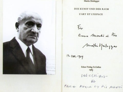 Martin Heidegger, dedica a Pio e Anna Monti, 1969