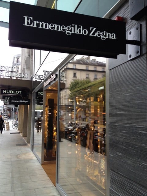 La boutique di Ermenegildo Zegna a Ginevra