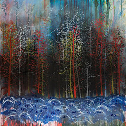 Stanley Donwood - Far Away is Close in Images of Elsewhere - veduta della mostra presso The Ousiders Gallery, Londra 2013