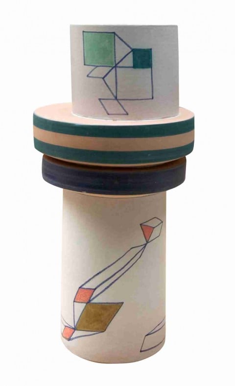 Achille Perilli, Distorto, 1997 - maiolica, 50 x 22 cm - courtesy AICA|Andrea Ingenito Contemporary Art