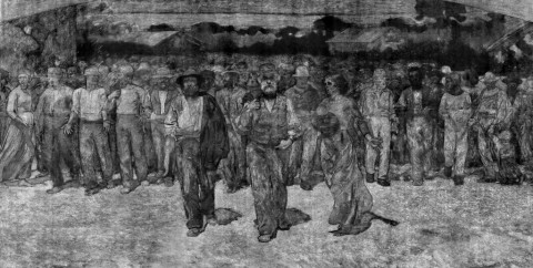 Il Cammino dei lavoratori/Quarto Stato, radiografia digitale eseguita nel 2009 da Thierry Radelet