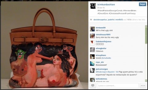 Kim Kardashian posta su Instagram la borsa di George Condo
