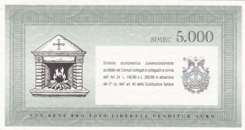 Una banconota da 5.000 Simec