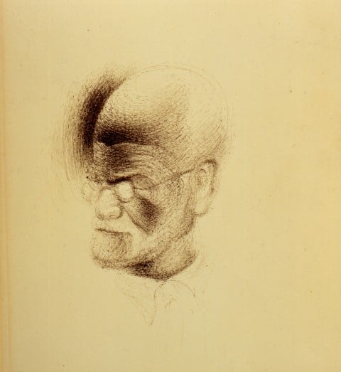 Salvador Dalí, Drawing of Sigmund Freud - © Freud Museum London