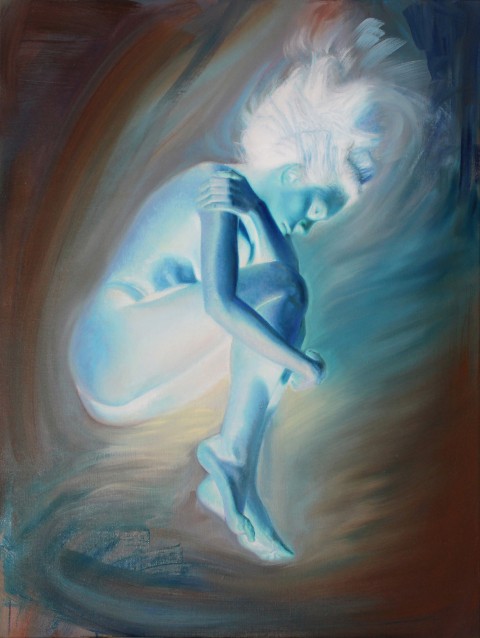 Jaclyn Santos, Vortex, 2013, olio su tela, 101.6x76.2 cm, courtesy l'artista