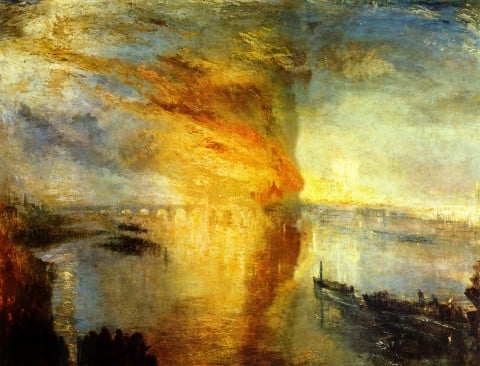 William Turner, The Burning of the Houses of Parliament, 16 October 1834, 1835