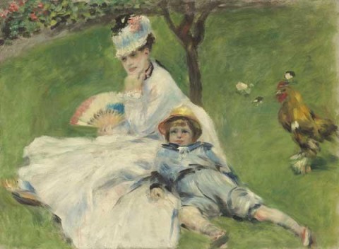 Auguste Renoir, Madame Monet e suo figlio, 1874 - olio su tela, Collezione Ailsa Mellon Bruce