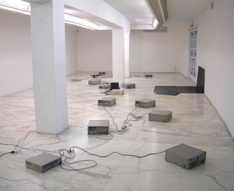 Maurizio Bolognini - Infoinstallazioni - veduta della mostra presso il MLAC – Museo Laboratorio di Arte Contemporanea, Roma 2003
