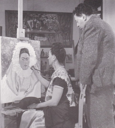 Bernard Silberstein, Frida dipinge il proprio autoritratto mentre Diego la osserva, Coyoacán, 1940 circa