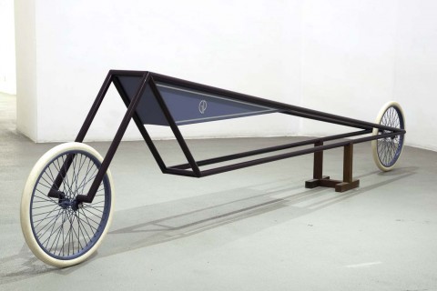 Gianni Piacentino, Dark Amaranth Frame Vehicle with Blue-GrayTrinagle Tank, 1971-1972