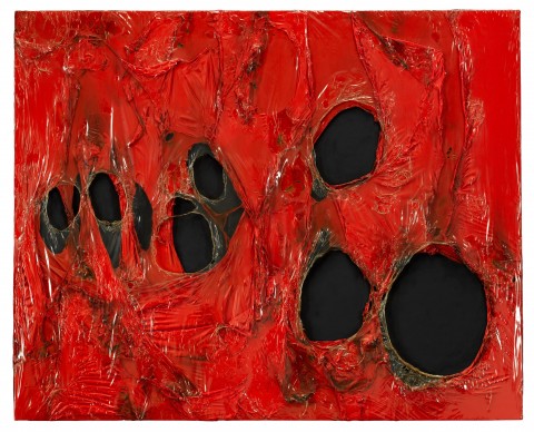 Alberto Burri, Rosso Plastica, 1963