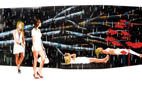 Corrado Zeni, Atlas, 2014, olio acrilico e smalti su tela, cm 120x200