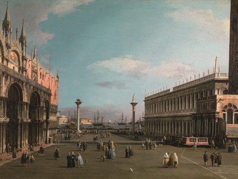 Canaletto, Venezia, la piazzetta con la biblioteca di San Marco, 1738 ca., Galleria Nazionale d'Arte Antica di Palazzo Barberini di Roma