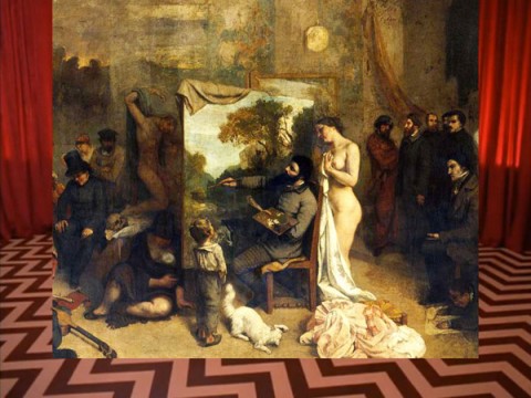 Luigi Presicce - Allegoria astratta dell'atelier del pittore all'inferno tra le punte gemelle