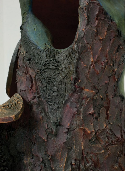 Alessandro Roma, Mandragola (particolare), 2012, terracotta dipinta 40x50x25cm, versione con base in gesso, courtesy l'artista e Brand New Gallery Milano