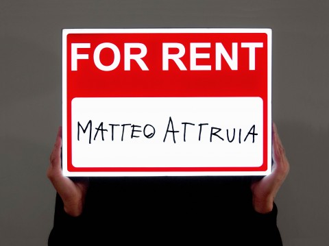 Matteo Attruia - For Rent (opera in affitto) - lightbox, 43x30x6cm. 2014