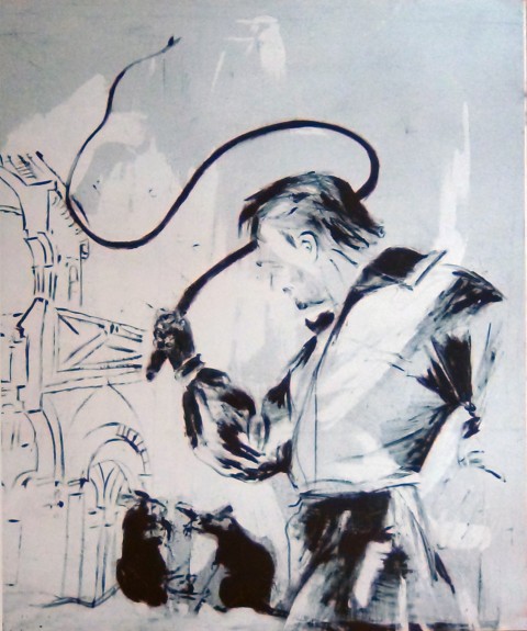 William Rand, Ritratto di René Ricard, 1992, olio e gesso su tela