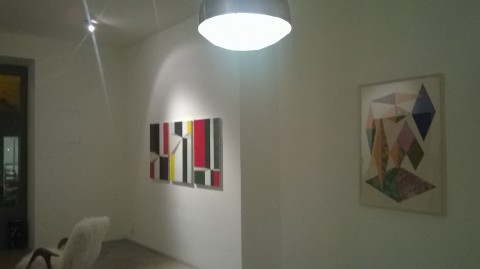 Gruppo di pittori in un interno - veduta della mostra presso la Galleria O., Roma 2014