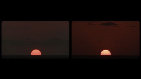 Andrea Galvani, The End © 2014 video installation shot | 16mm transfers to bluray | 22 minutes loop, 3 videoscreen projection | Dolby 5.0, dimensions variables | Courtesy the Artist,  Art in General NY and Bienal de Nicaragua Ortiz Gurdian Foundation