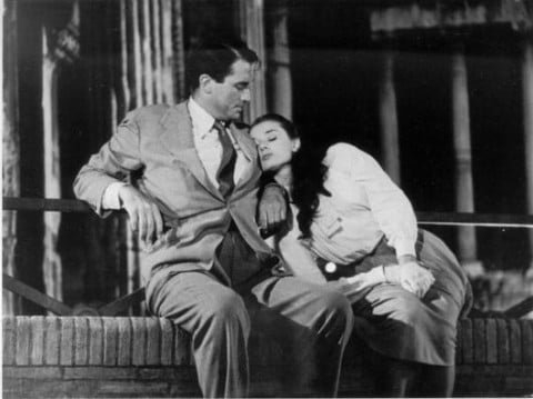 Gregory Peck e Audrey Hepburn in Vacanze romane (William Wyler 1953)