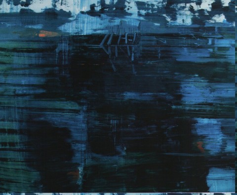 Giovanni Frangi, Adige di notte, 2012, olio su tela, cm 200x260