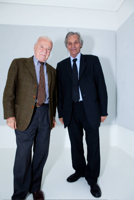 Achille Bonito Oliva con Jan Hoet. Foto di Luca Forcignanò Serri