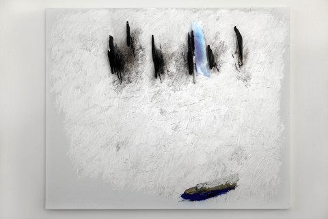 Marco Gastini, Miraggi, 2010, tecnica mista e ardesia su tela