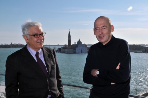 Paolo Baratta e Rem Koolhaas, foto Giorgio Zucchiatti, courtesy la Biennale di Venezia