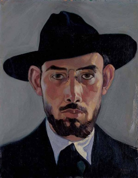 Stanis Dessy, Autoritratto con cappello nero, 1923, olio