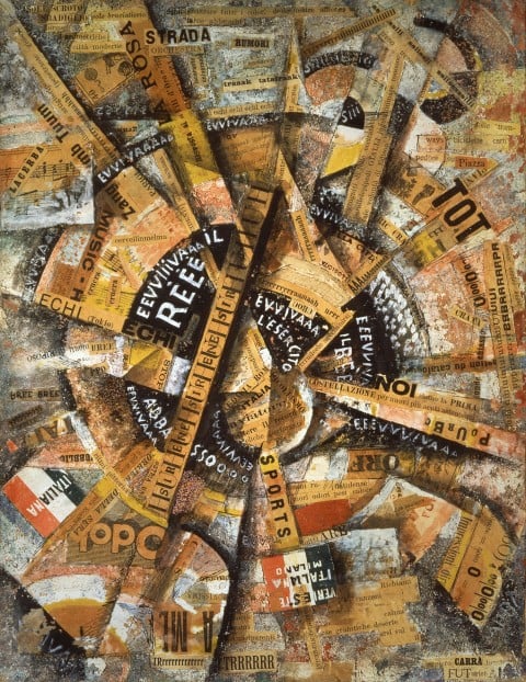 Carlo Carrà, Manifestazione Interventista, 1914 - coll. Gianni Mattioli - Peggy Guggenheim Collection, Venezia - Photo: Courtesy Solomon R. Guggenheim Foundation, New York