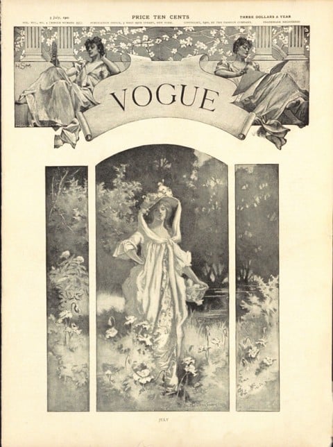 Copertina di Vogue US del 5 luglio 1900 - illustrazione di Beatrice Stevens, Vogue © Condé Nast