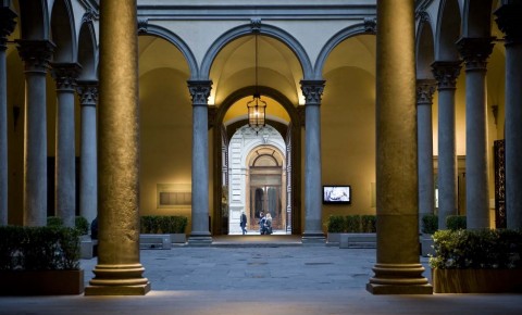 Il cortile di Palazzo Strozzi, a Firenze