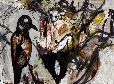  Tsibi Geva, Black Raven, dittico, 2012, acrilico su tela, 178x240 cm, collezione privata