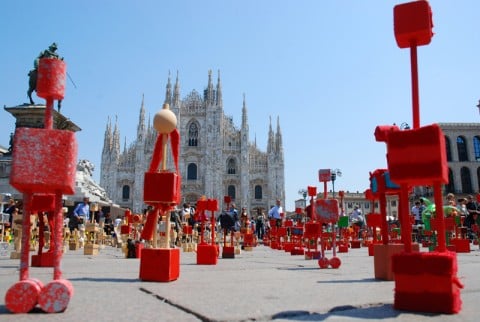 Abi-tanti la moltitudine migrante per Milano Green Festival, Milano, Piazza Duomo, 2011