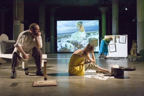 Joan Jonas, The Shape, the Scent, the Feel of Things (2005), Performance: Dia Beacon, New York, 2005, Photo: Paula Court, Courtesy the artist