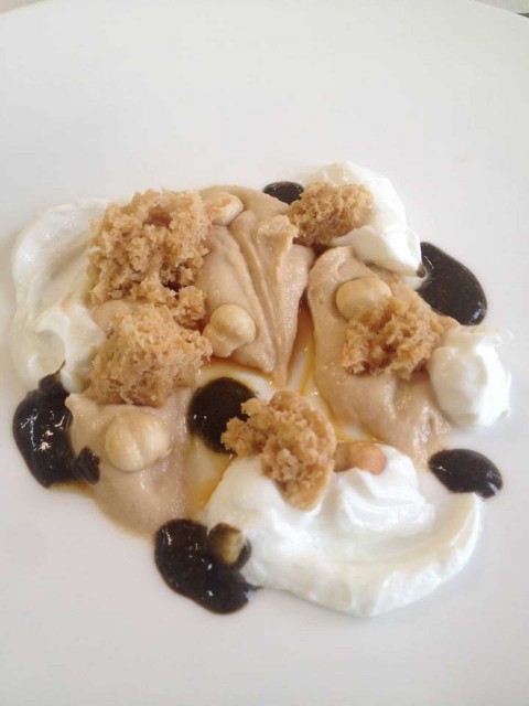 Niko Romito, Yogurt, mandorla, nocciola, salvia, limone e pepe, Ristorante Reale,  (2014)